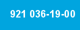 921 036-19-00 921 036-19-00